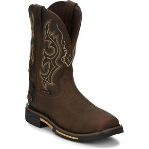 Justin Joist 11" Waterproof Composite Toe Work Boots for Men - Durable Leather, Safety Rated, Comfort Layers, EH Protection