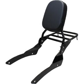 Backrest Sissy Bar with Luggage Rack for Yamaha VStar 650 400 XVS650 400 DS650 Classic DS400 V Star 1998-2018 drag star (Black)