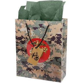 Havercamp U.S. Marines Gift Bag (1) USMC Gift bags feature Official Marines Coat of Arms Insignia and Eagle & Globe Insignia. Veterans Gift Bags, Marine Decorations for Party (Military Camo)