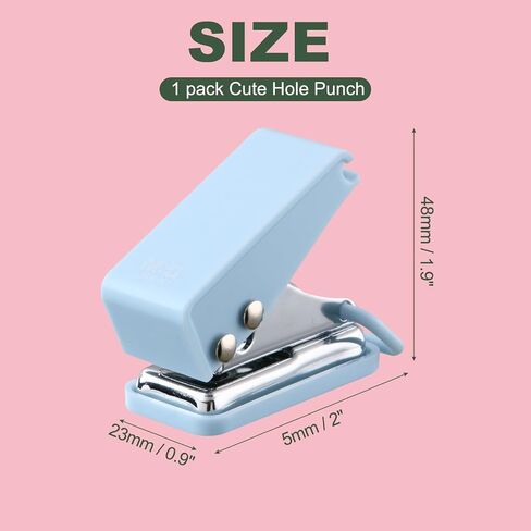 M&G Single Hole Punch, 1 Hole Puncher Single Small Hole Punch Mini Cute One Punch with Locking Ring for Crafts Scrapbooking Binder Home Office Supplies Paper, Blue in Saudi Arabia