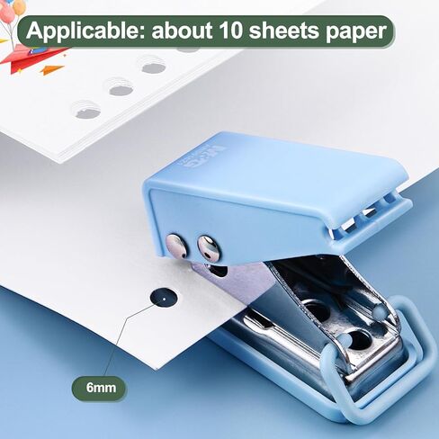 M&G Single Hole Punch, 1 Hole Puncher Single Small Hole Punch Mini Cute One Punch with Locking Ring for Crafts Scrapbooking Binder Home Office Supplies Paper, Blue in Saudi Arabia