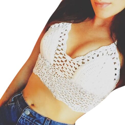 Suillty المرأة مثير الكروشيه الرسن الشاطئ بروتيل بيكيني المحاصيل الأعلى محبوك البرازيلي بوهو الصيف عارية الذراعين بحر تانك القمم in Kuwait