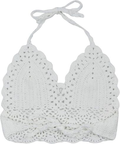 Suillty المرأة مثير الكروشيه الرسن الشاطئ بروتيل بيكيني المحاصيل الأعلى محبوك البرازيلي بوهو الصيف عارية الذراعين بحر تانك القمم in Kuwait