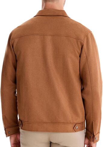 Classic Faux Suede Leather Jacket Men Turn Down Collar Lightweight Suede Men's Jackets in Saudi Arabia