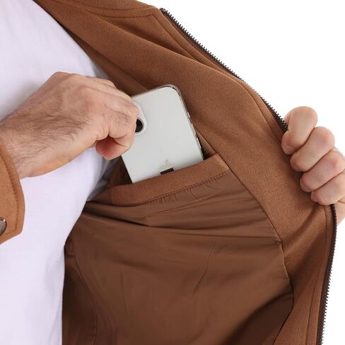 Classic Faux Suede Leather Jacket Men Turn Down Collar Lightweight Suede Men's Jackets in Saudi Arabia