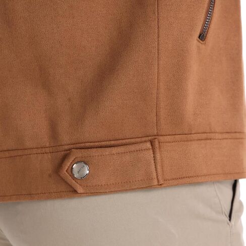 Classic Faux Suede Leather Jacket Men Turn Down Collar Lightweight Suede Men's Jackets in Saudi Arabia