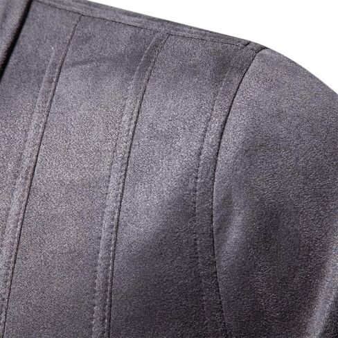 Classic Faux Suede Leather Jacket Men Turn Down Collar Lightweight Suede Men's Jackets in Saudi Arabia