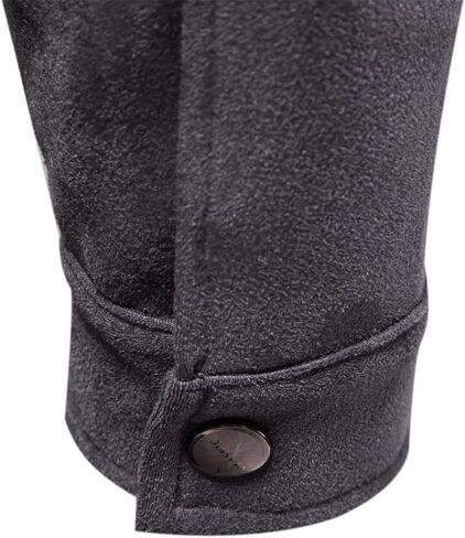 Classic Faux Suede Leather Jacket Men Turn Down Collar Lightweight Suede Men's Jackets in Saudi Arabia