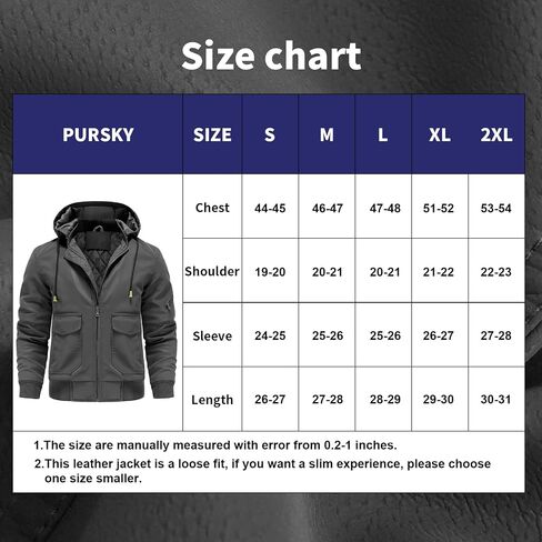 Leather Jackets for Men,Stand Collar Zip Up Motorcycle Biker Bomber Jacket With Removable Hood in Saudi Arabia