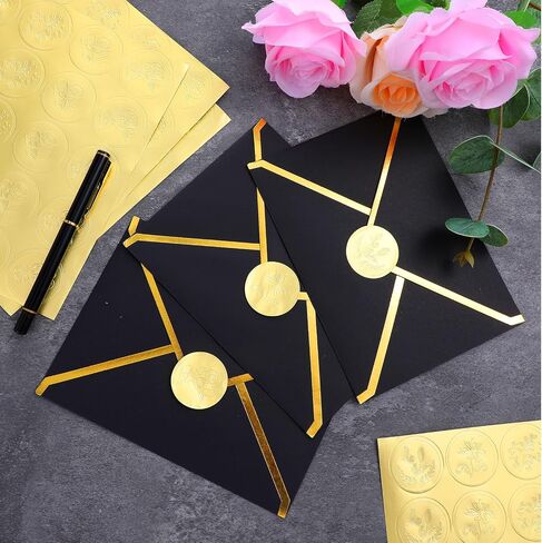 500 Pcs Gold Envelope Seals Gold Embossed Seal Stickers Self Adhesive Wax Seal Stickers Vintage Embossed Wax Looking Stickers Envelope Seal Labels for Certificate Wedding Invitations in Saudi Arabia