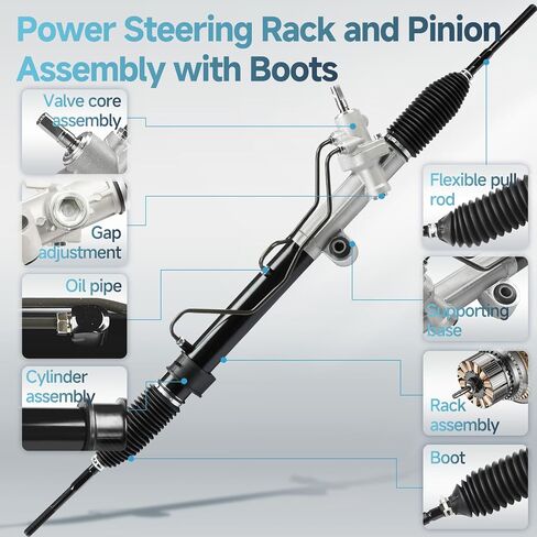 Power Steering Rack and Pinion Assembly Fit for Hummer H3 2006 2007 2008 L5 3.5L / 3.7L DOHC/OHV Petrol 10200082, OE Number: 97-1117, 22-1117, 15234374, 19179724, 94725465 in Saudi Arabia