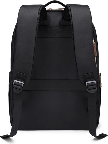 TENSTAR Large 22L Travel Laptop Backpack, College Backpack Airline Approved Business Work Bag Fit 16 Inch Laptops for Men Women,Backpack for Women,Large Computer Bag, Black with Beige in Saudi Arabia