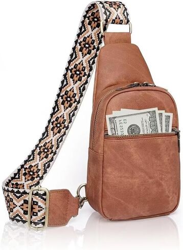 Small Sling Bag for Women Waterproof PU Leather Crossbody Shoulder Bag Trendy Purse Fanny Packs Chest Backpack in Saudi Arabia