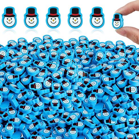 Syhood 200 Pcs Snowman Erasers Bulk Winter Mini Erasers for Kids Holiday Pencil Fun Erasers Stationery Party Favor Stocking Gift Filling Home School Classroom Reward Work Decoration in Saudi Arabia