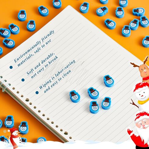 Syhood 200 Pcs Snowman Erasers Bulk Winter Mini Erasers for Kids Holiday Pencil Fun Erasers Stationery Party Favor Stocking Gift Filling Home School Classroom Reward Work Decoration in Saudi Arabia