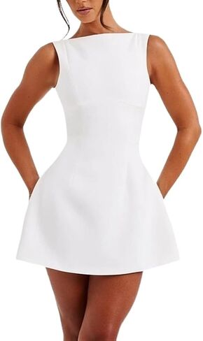 BNGD Women's Backless Vest Basic Dress Sexy Slim Short Dress in Kuwait