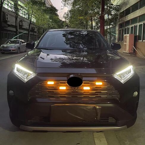 طيران عالي لسيارة Toyota RAV4 2019-2024 ملحقات السيارة الأمامية المركزية مصبغة إدراج أضواء LED ABS 4 قطعة عدسات مدخنة (غير مناسبة للبرايم والمغامرة) in Kuwait