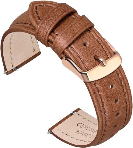 Ayadoo 21mm Oil Wax Leather Watch Band, Vintage Quick Release Replacement Black Leather Watch Strap with Silver Buckle for Men, Women in Kuwait
