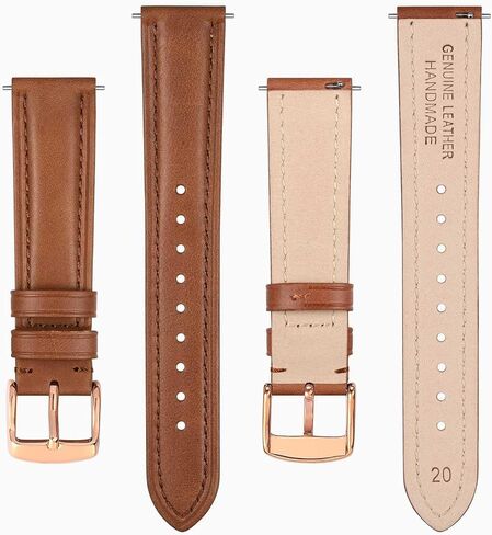 Ayadoo 21mm Oil Wax Leather Watch Band, Vintage Quick Release Replacement Black Leather Watch Strap with Silver Buckle for Men, Women in Kuwait