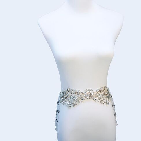 Handmade 3D Three-Dimensional Flowers Rhinestone Applique Sewing Crystal Rhinestone Tassel Sequins Patch Wedding Dress DIY Decorative Accessories in Saudi Arabia