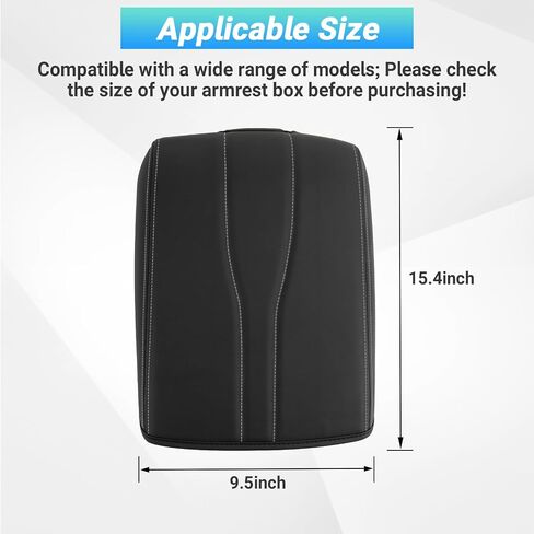 Center Console Armrest Cover Compatible with 2024-2025 Chevy Traverse Interior Accessories, Leather Middle Console Lid Pad Protector （Grey Lines） in Saudi Arabia