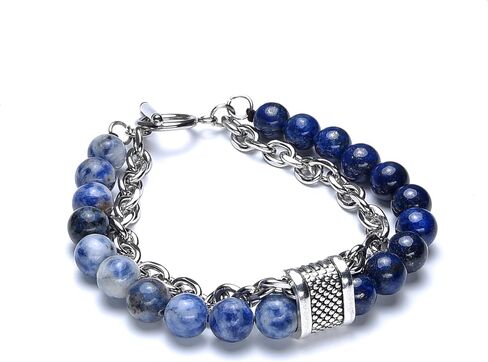 D'SIRE D'LIGHTFUL. D'AMOND. D'SIGNS. Pearlz Ocean Healing Gemstone Round Beads Beaded Leather Strand & Chain Bracelets for Men Women Unisex in Saudi Arabia