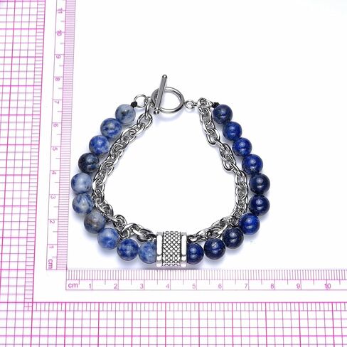 D'SIRE D'LIGHTFUL. D'AMOND. D'SIGNS. Pearlz Ocean Healing Gemstone Round Beads Beaded Leather Strand & Chain Bracelets for Men Women Unisex in Saudi Arabia
