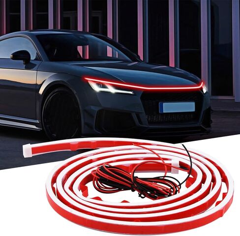 1.8m Car Hood Light Strip, Dynamic Car Hood Led Strip, Daytime Running Light Strip, Waterproof with Fuse Protection, for Cars, Suvs, Trucks,(Red) in Saudi Arabia