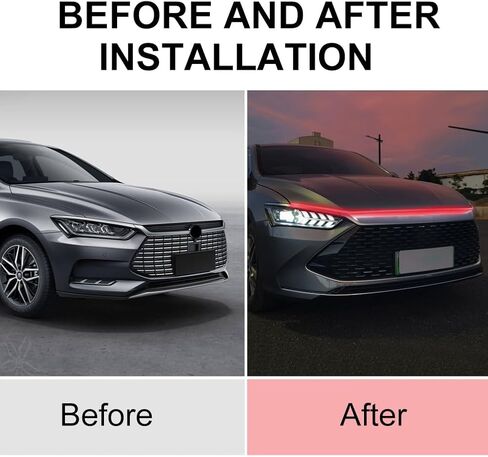 1.8m Car Hood Light Strip, Dynamic Car Hood Led Strip, Daytime Running Light Strip, Waterproof with Fuse Protection, for Cars, Suvs, Trucks,(Red) in Saudi Arabia