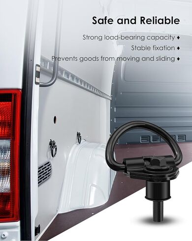 حلقات D متوافقة مع Ford Transit 150 250 350 2015-2023 ربط البضائع الخلفية لأسفل حلقة مرساة، 6 قطع خطافات Cargo D تحل محل BK21-V550A74-AD BK21V550A74AD in Kuwait