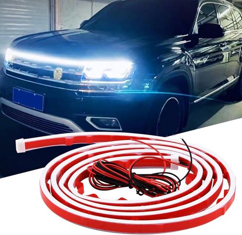 1.8m Car Hood Light Strip, Dynamic Car Hood Led Strip, Daytime Running Light Strip, Waterproof with Fuse Protection, for Cars, Suvs, Trucks,(Red) in Saudi Arabia