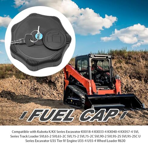 غطاء خزان الوقود مع مفتاحين بديلين لـ R5511-51120 متوافق مع حفارات سلسلة Kubota K/KX، ورافعات المسار من سلسلة SVL، والرافعات ذات العجلات R630 in Saudi Arabia