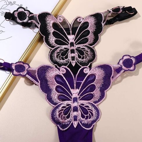Vctitil 7 Pieces Butterfly Patterned Thong Comfortable and Breathable Embroidered Underwear Women'S Sexy Lingerie Multicolor in Saudi Arabia