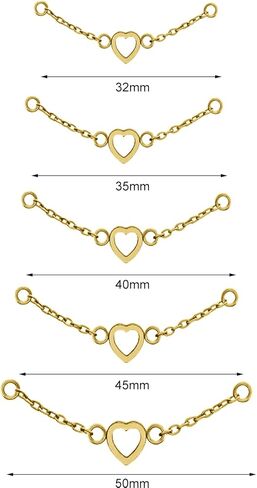 5Pcs Surgical Steel Across Top Nose Rings Chain for Women Nose Studs Nostril Chain for Women Men Chain Nose Piercing Jewelry Black, Gold, Silver in Kuwait