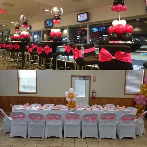 SoDigne Stretch Wedding Chair Bands Spandex Chair Cover Sash Bow for Wedding Party Hotel Event Decoration (a-Fuchsia, 10) in Saudi Arabia