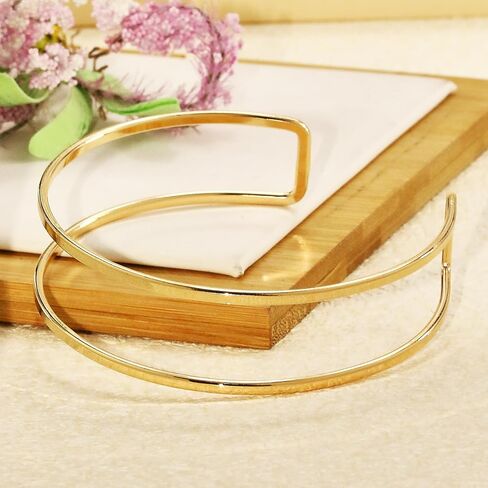 Arm Cuff for Women Gold Arm Cuff Upper Arm Cuff Multi-layered Cross Arm Cuff Bangle Dainty Adjustable Arm Bracelet in Saudi Arabia