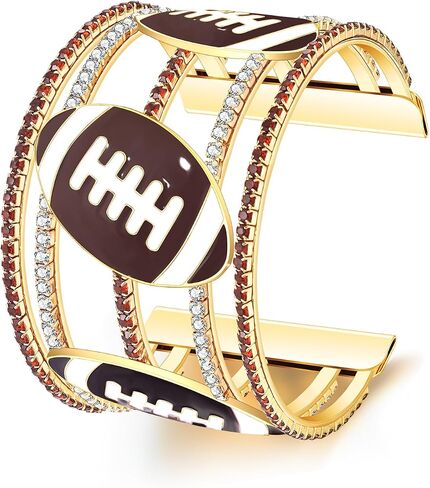 Game Day Bracelets for Women Football Wide Cuff Bracelets Red Yellow Purple Orange Blue Spirit Day Accessories Rhinestone Sport Game Day Cuff Bracelet Bangles Outfits Football Accessories Gifts in Saudi Arabia