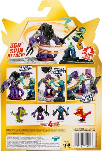 Legends of Akedo Ninja Bosses, Web Weaver, 3" Tall Battling Action Figure with 360˚ Blade Defense & Attack Spin Action, Double Defense Armor That Pops Off When Struck, 4 Ninja Bosses to Collect in Kuwait