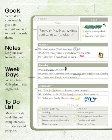 Undated Weekly Planner, A5 Weekly Planner Notebook with Spiral Binding, 52 Weeks To Do List Planner Notebook with Habit Tracker, 6.7'' x 8.3'' Weekly Goals Organizer Notebook, Homework Planner (Sage Green) in Saudi Arabia