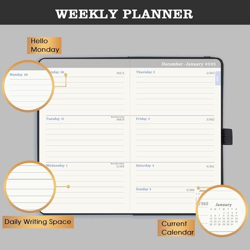 2025 Pocket Planner/Calendar - Pocket Planner 2025, JAN 2025 - DEC 2025, Pocket Calendar 2025 for Purse, 6.3'' × 3.8'', Elastic Bound, Bookmark, Inner Pocket, Agenda Planner with Pen Holder in Saudi Arabia