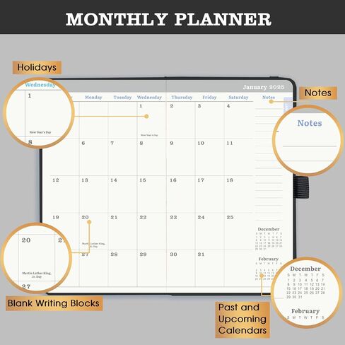 2025 Pocket Planner/Calendar - Pocket Planner 2025, JAN 2025 - DEC 2025, Pocket Calendar 2025 for Purse, 6.3'' × 3.8'', Elastic Bound, Bookmark, Inner Pocket, Agenda Planner with Pen Holder in Saudi Arabia