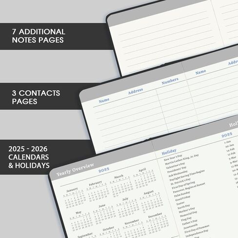 2025 Pocket Planner/Calendar - Pocket Planner 2025, JAN 2025 - DEC 2025, Pocket Calendar 2025 for Purse, 6.3'' × 3.8'', Elastic Bound, Bookmark, Inner Pocket, Agenda Planner with Pen Holder in Saudi Arabia