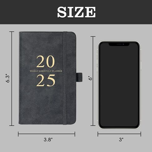 2025 Pocket Planner/Calendar - Pocket Planner 2025, JAN 2025 - DEC 2025, Pocket Calendar 2025 for Purse, 6.3'' × 3.8'', Elastic Bound, Bookmark, Inner Pocket, Agenda Planner with Pen Holder in Saudi Arabia