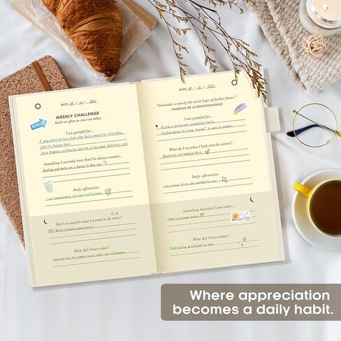 Gratitude Journal for Women – Undated Daily Mindfulness & Manifestation Journal with Prompts for Cultivate Affirmations, Positivity, Self-Care & Happiness - Wildflowers in Saudi Arabia