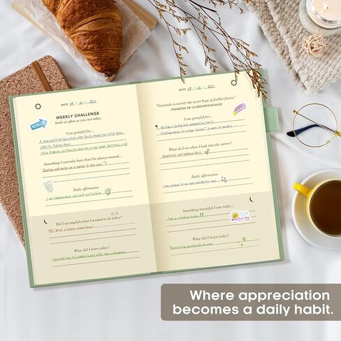 Gratitude Journal for Women – Undated Daily Mindfulness & Manifestation Journal with Prompts for Cultivate Affirmations, Positivity, Self-Care & Happiness - Wildflowers in Saudi Arabia