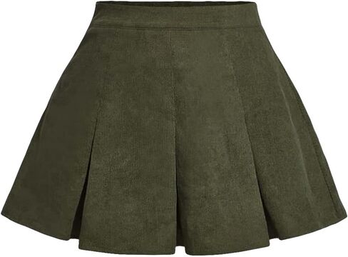 Floerns Women's Solid Skorts Pleated Hem Zip Up Workout Skirt Shorts in Saudi Arabia