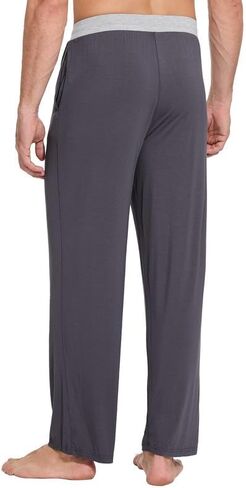 WiWi فسكوزي من الخيزران رجل بيجامة السراويل الناعمة صالة قيعان Sweatpants النوم بانت الرباط مع جيوب S-XXL in Kuwait