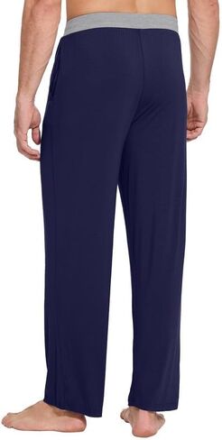 WiWi فسكوزي من الخيزران رجل بيجامة السراويل الناعمة صالة قيعان Sweatpants النوم بانت الرباط مع جيوب S-XXL in Kuwait