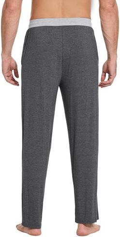WiWi فسكوزي من الخيزران رجل بيجامة السراويل الناعمة صالة قيعان Sweatpants النوم بانت الرباط مع جيوب S-XXL in Kuwait