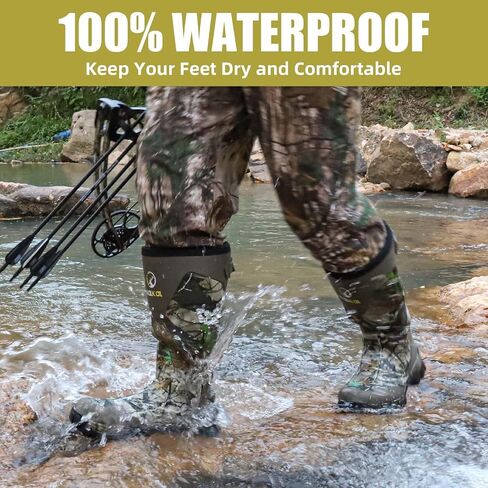Kalkal Snake Boots for Men, Hunting Boots Waterproof Insulated Outdoor Rubber Boots, with 5mm Neoprene Anti-slip Snake Boots for Hunting Working Farming Gardening Fishing in Saudi Arabia